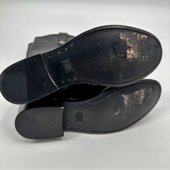 Frye Melissa Button Inside Zip Black Tall Riding Boots Women Size 7 - Picture 7 of 8